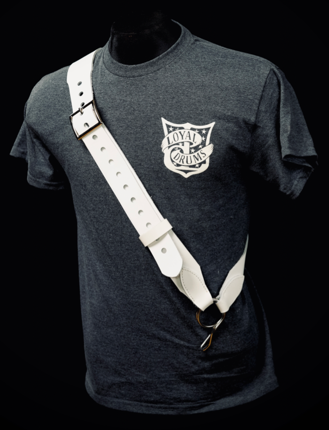 Leather Cadet Model snare drum sling by Loyal Drums