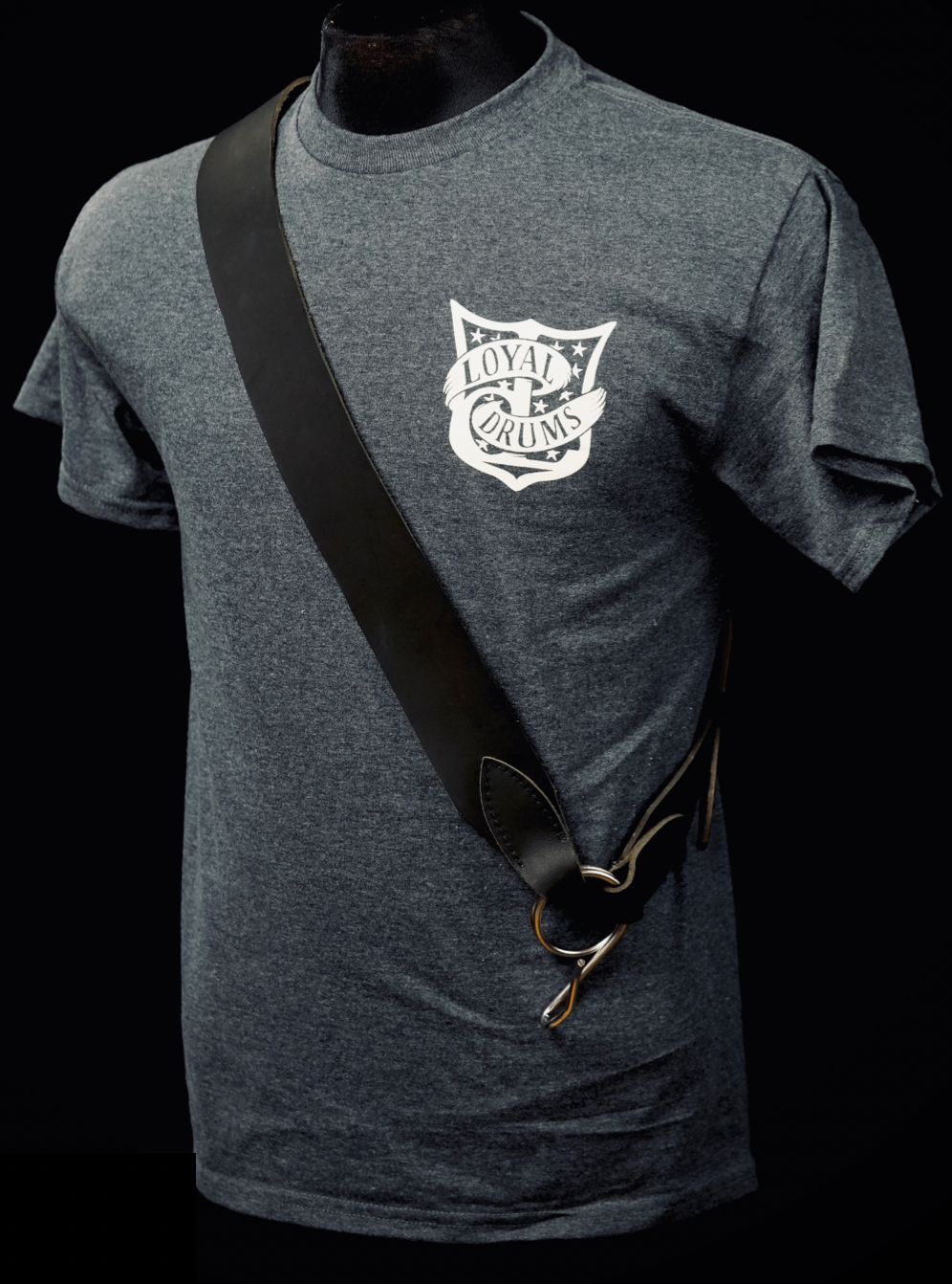 Leather Cadet Model snare drum sling by Loyal Drums