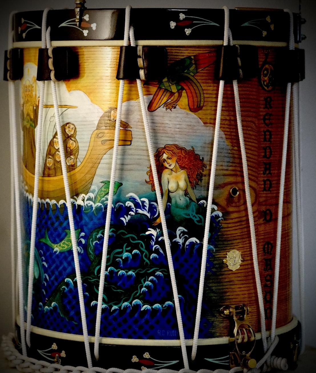 Rope Tension Snare field Drum for Brendan Mason, by Loyal Drums